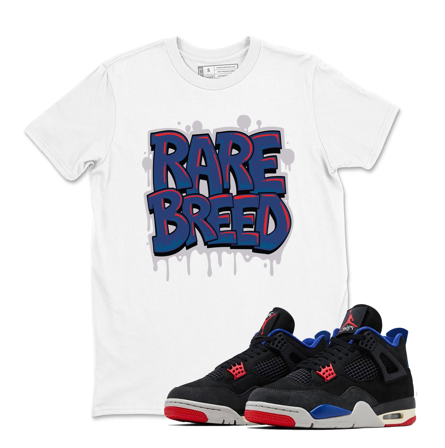 4 Rare Air Sneaker Match Shirt, Black Fire Red Deep Royal Tech Grey, Rare Air Jordan 4 Tshirt Adult Youth