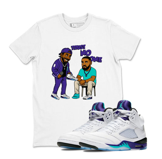 Shirt To Match AJ 5 Grape 2025 Sneaker Matching TeeTrust No One T-Shirt, Retro 5 grape Shirt, grape 5s Sneaker Tee