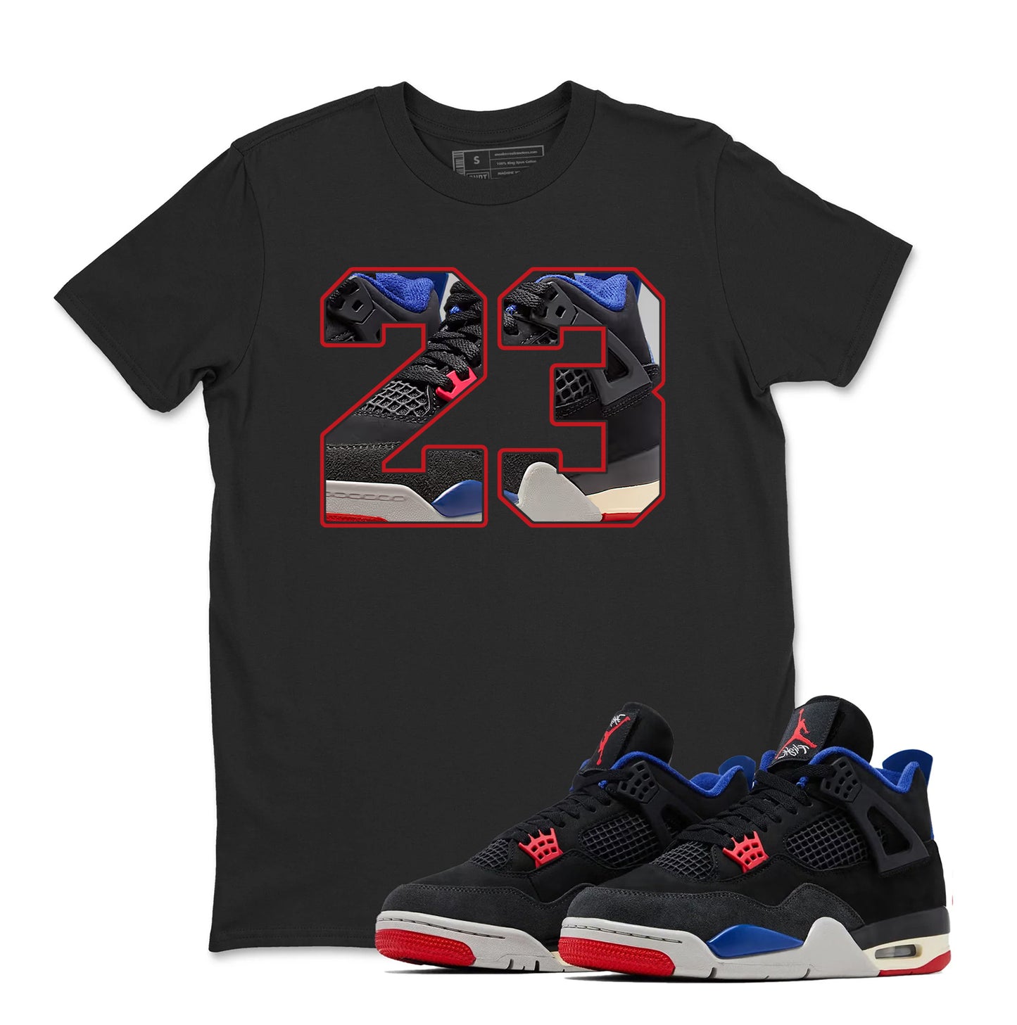 4 Rare Air Sneaker Match Shirt, Black Fire Red Deep Royal Tech Grey, Rare Air Jordan 4 Tshirt Adult Youth