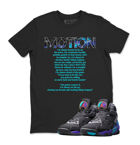MOTION Shirt to Match Jordan 8 Aqua, Retro 8 Aqua Shirt, Aqua 8s Sneaker Tee