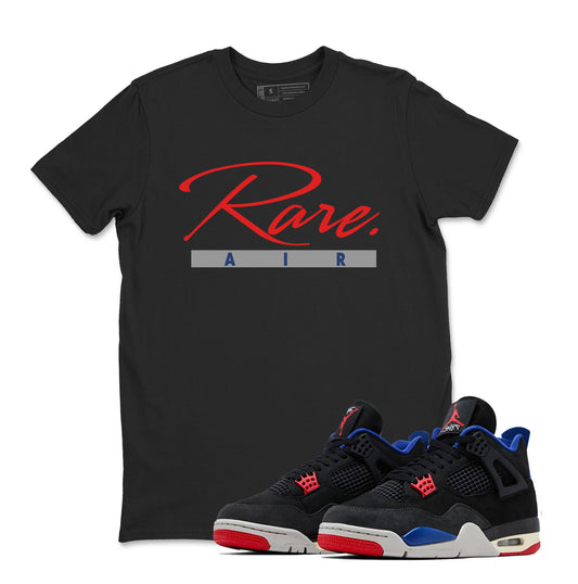 4 Rare Air Sneaker Match Shirt, Black Fire Red Deep Royal Tech Grey, Rare Air Jordan 4 Tshirt Adult Youth