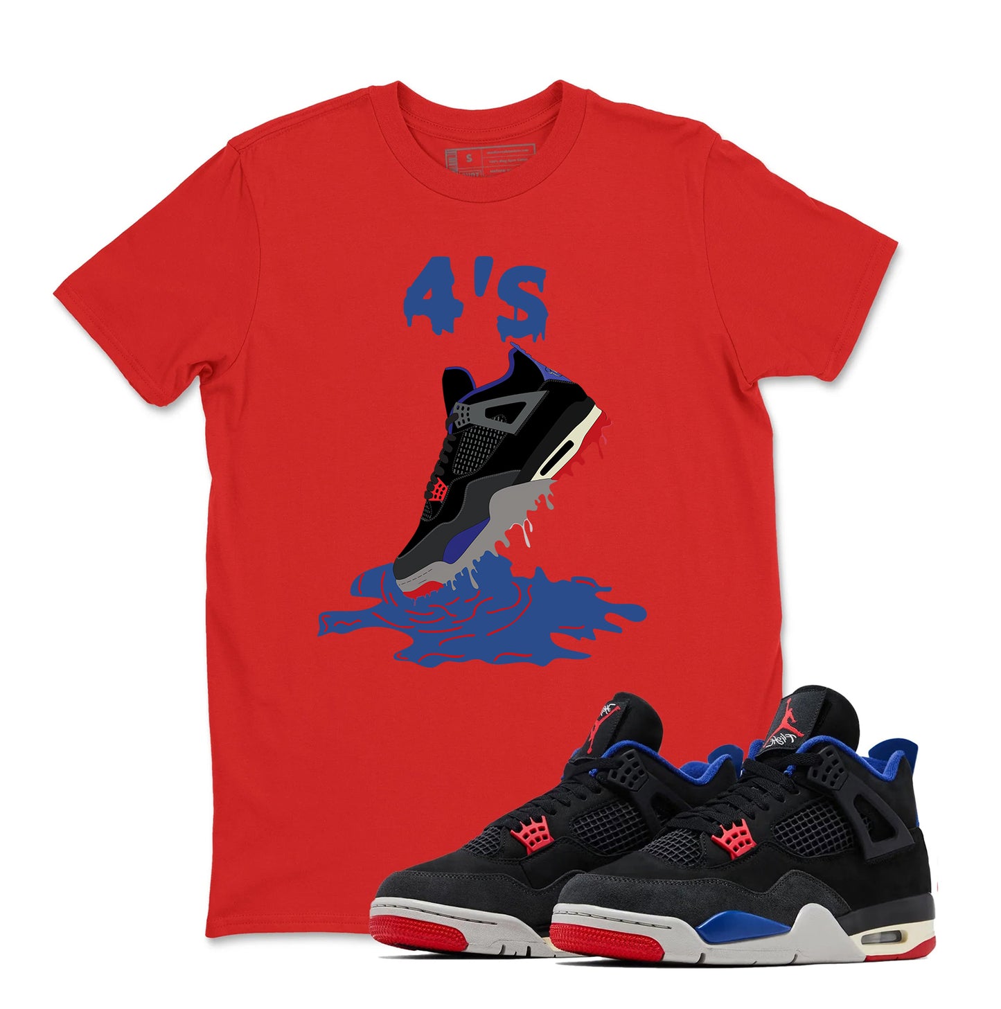 4 Rare Air Sneaker Match Shirt, Black Fire Red Deep Royal Tech Grey, Rare Air Jordan 4 Tshirt Adult Youth