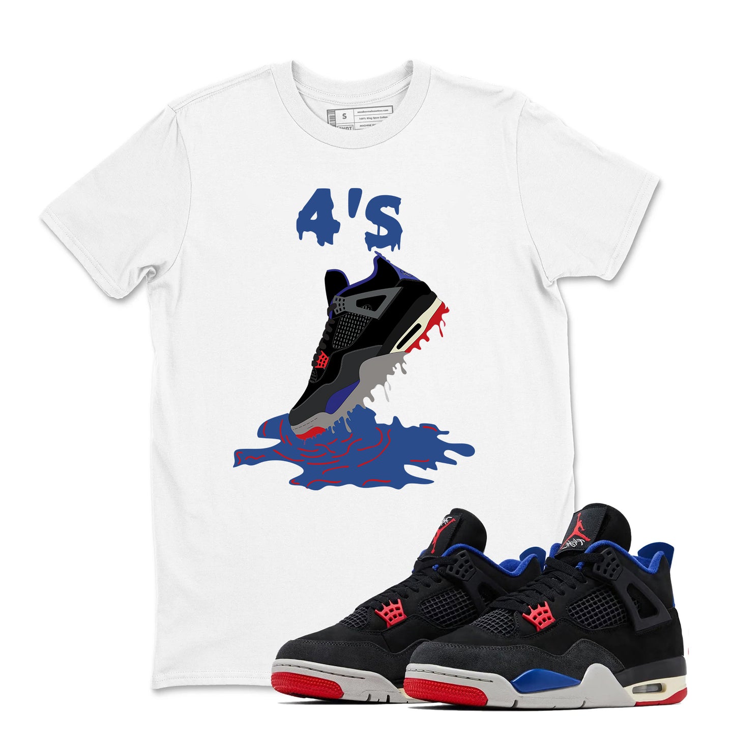 4 Rare Air Sneaker Match Shirt, Black Fire Red Deep Royal Tech Grey, Rare Air Jordan 4 Tshirt Adult Youth